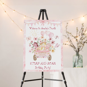 Pink Stomp and Roar Dinosaur Birthday Welcome Foam Board