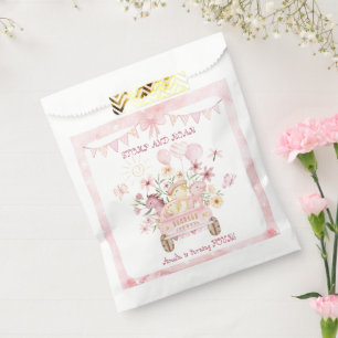 Pink Stomp and Roar Fourth Dinosaur Birthday  Favor Bag