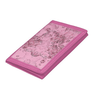 Pink Stone Abstract Tri-fold Wallet
