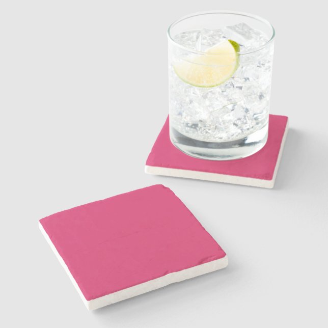 Pink Stone Coaster | Modern Bold Drink Coasters (Side)