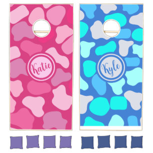 Pink Stone Pattern- Cornhole Set