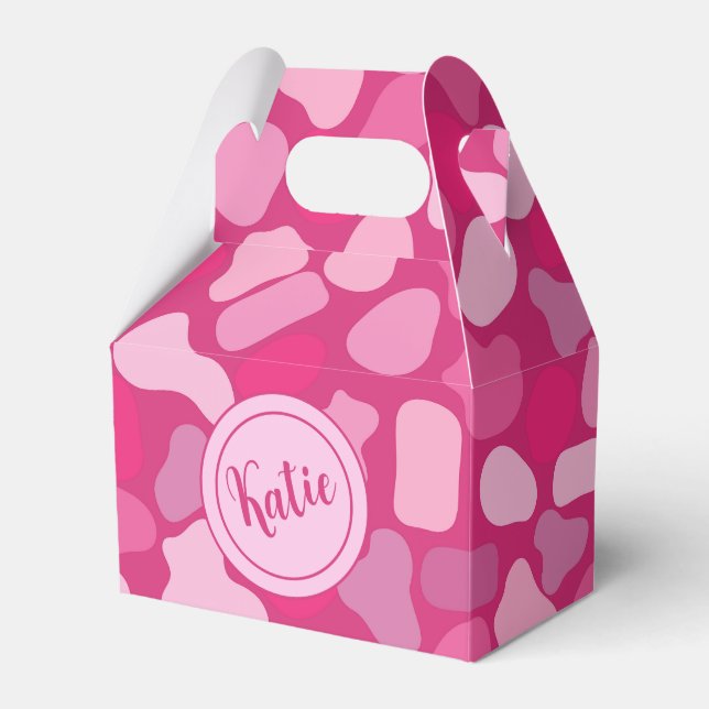 Pink Stone Pattern- Favor Boxes (Front Side)