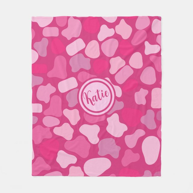 Pink Stone Pattern- Fleece Blanket (Front)