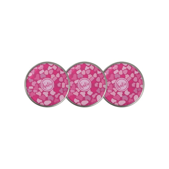 Pink Stone Pattern- Golf Ball Marker (3 Up)