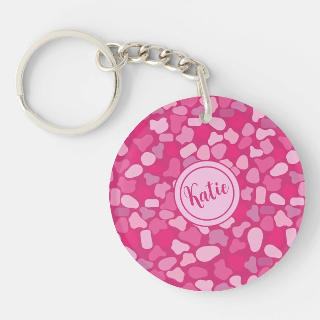 Pink Stone Pattern- Keychain (Front)