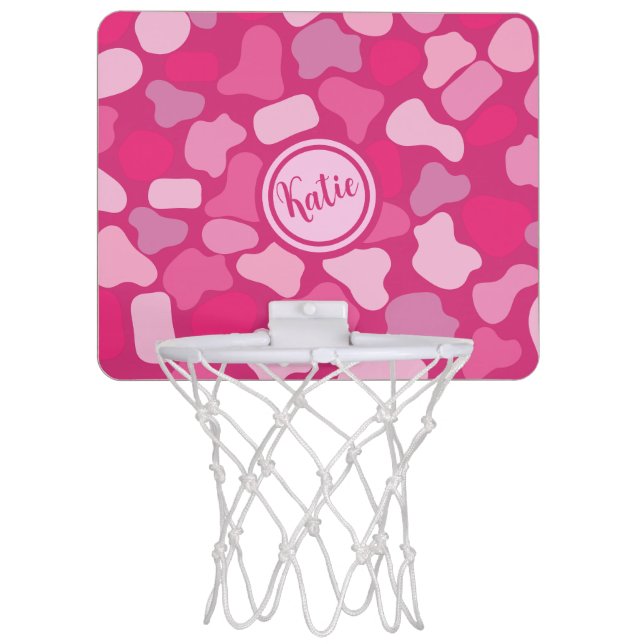 Pink Stone Pattern- Mini Basketball Hoop (Front)