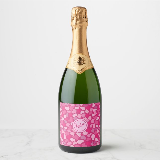 Pink Stone Pattern- Sparkling Wine Label (Front)