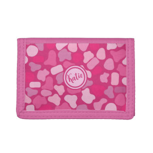 Pink Stone Pattern- Tri-fold Wallet
