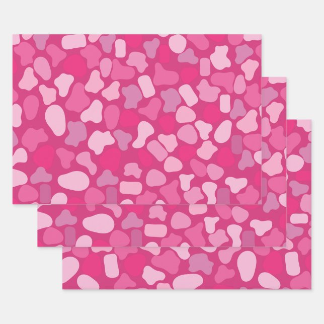 Pink Stone Pattern- Wrapping Paper Sheets (Set)