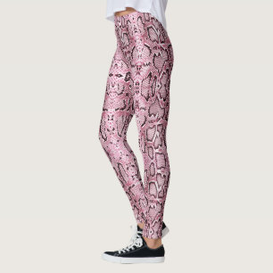 Pink Stonewashed Anaconda Snakeskin Leggings