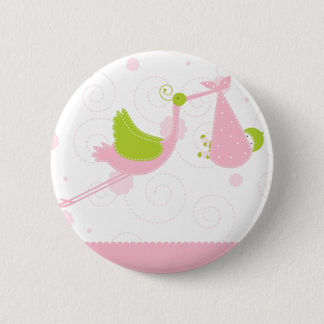 Pink Stork Button (Front)