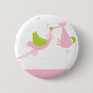 Pink Stork Button