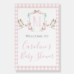 Pink Stork Preppy Girl Southern Baby Shower Foam Board