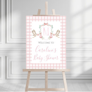 Pink Stork Preppy Girl Southern Baby Shower Foam Board