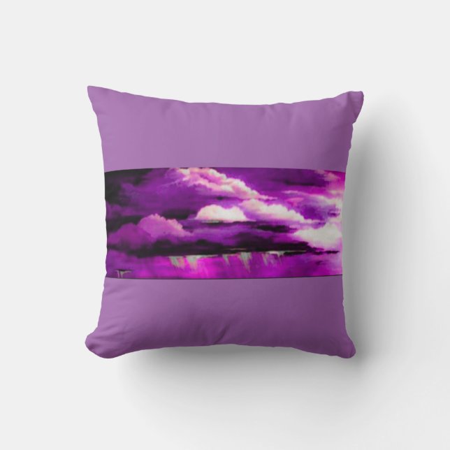 Pink Storm Clouds Throw Pillow (Front)