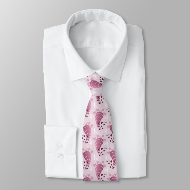 Pink Stormy Love Neck Tie (Tied)