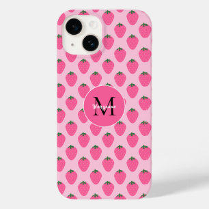Pink Strawberries, cute customized Case-Mate iPhone 14 Case