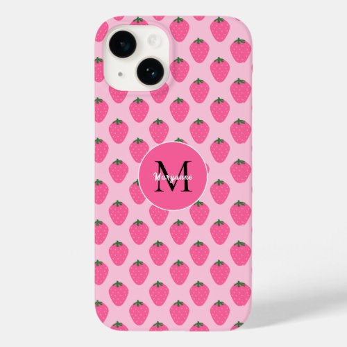 Pink Strawberries cute customized Case_Mate iPhone 14 Case