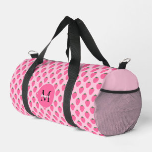 Pink Strawberries, cute customized girls  Duffle Bag