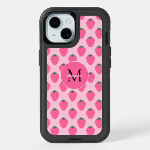 Pink Strawberries, cute customized  iPhone 15 Case