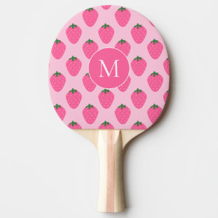 Pink Strawberries, cute customized Ping Pong Paddle