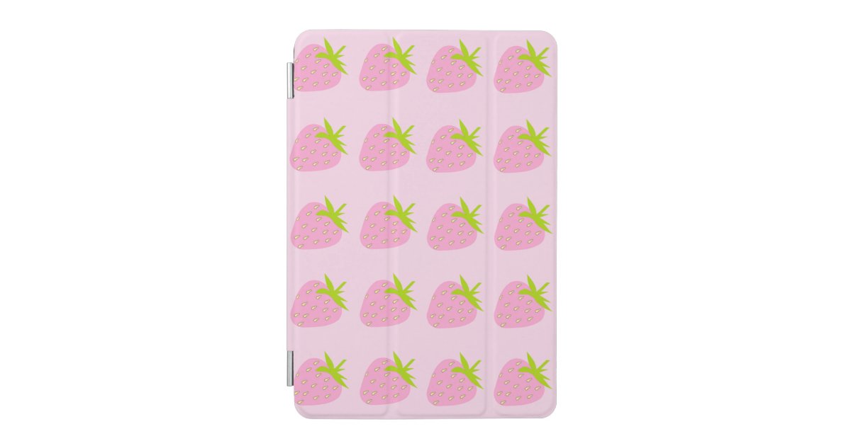 Pink Strawberries Cute Pattern iPad Mini Cover | Zazzle