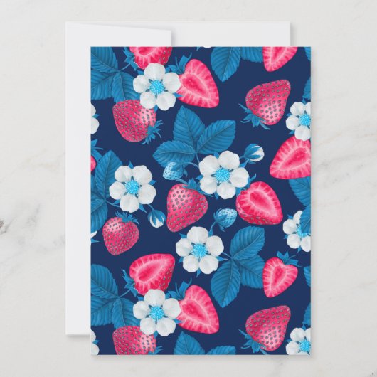 Pink strawberries on blue (Front)