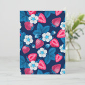Pink strawberries on blue (Standing Front)