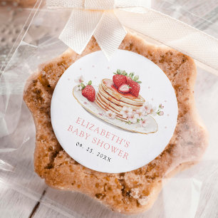 Pink Strawberry Baby Brunch Classic Round Sticker