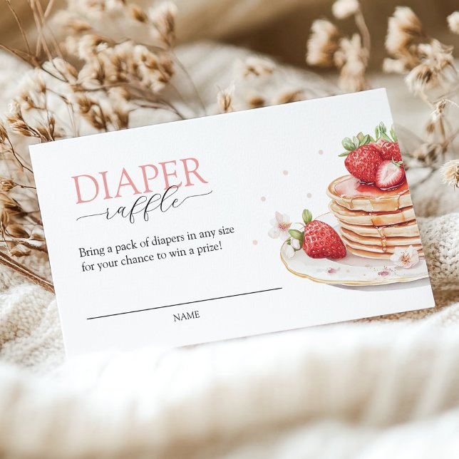 Pink Strawberry Baby Brunch Diaper Raffle Enclosure Card (Creator Uploaded)