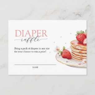 Pink Strawberry Baby Brunch Diaper Raffle Enclosure Card