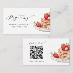 Pink Strawberry Baby Brunch Registry Enclosure Card