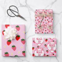 Pink Strawberry Berry First Birthday Girl