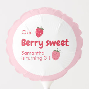 Pink Strawberry Birthday Party Balloon