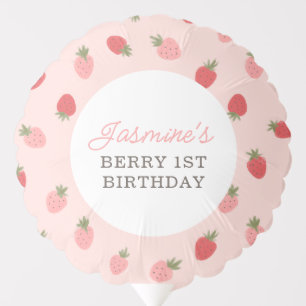 Pink Strawberry Birthday Party Balloon