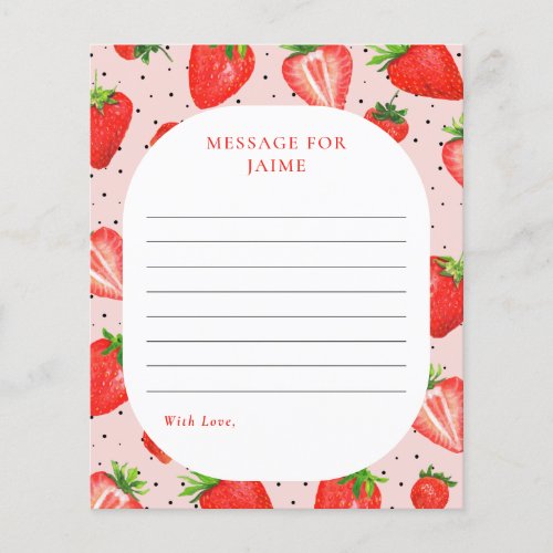 Pink Strawberry Birthday Time Capsule Note Card