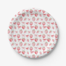 Pink Strawberry Bow Wrapping Paper Coquette