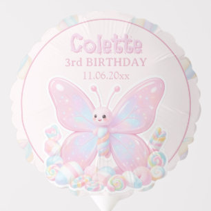Pink Strawberry Butterfly Birthday Balloon