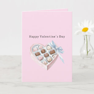 Pink Strawberry Chocolate Brown Hearts Card