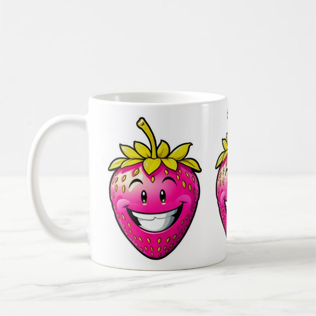 Pink Strawberry  Coffee Mug (Left)