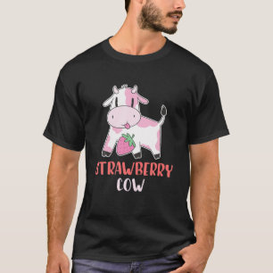 Pink Strawberry Cow Summer Fruit For Berry Lover T-Shirt