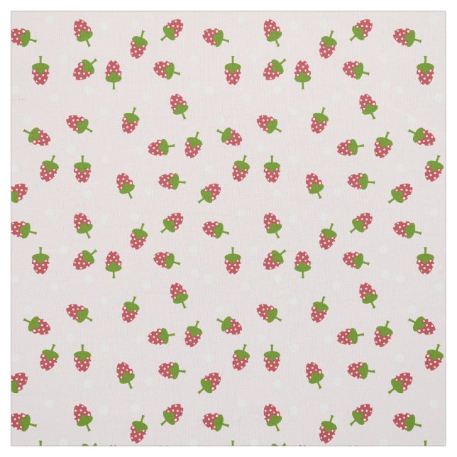 Pink Strawberry Cute Pattern Kawaii Girly Fabric (Swatch)