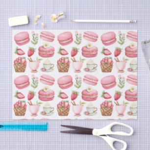 Pink Strawberry Dessert Pattern Tissue Paper