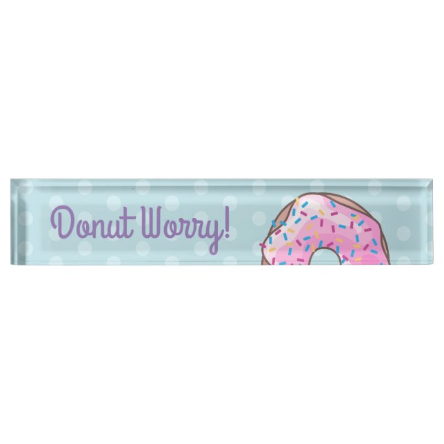 Pink Strawberry Donut Name Plate (Front)