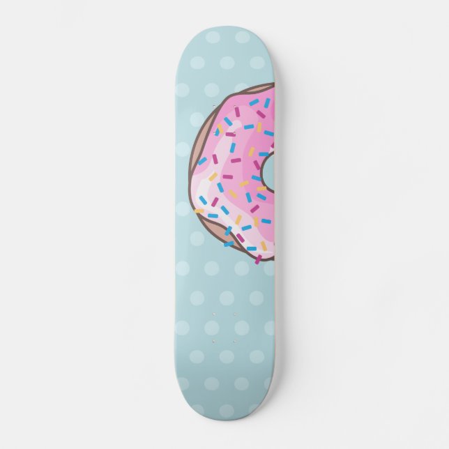 Pink Strawberry Donut Skateboard (Front)
