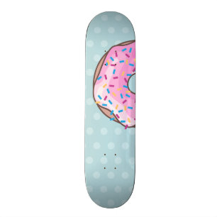 Pink Strawberry Donut Skateboard