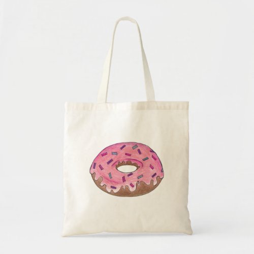 Pink Strawberry Donut w Sprinkles Doughnut Tote