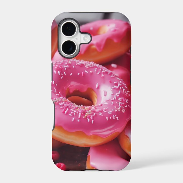 Pink Strawberry Donuts Iphone Case (Back)