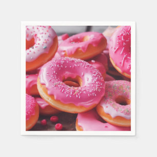 Pink Strawberry Donuts Napkins