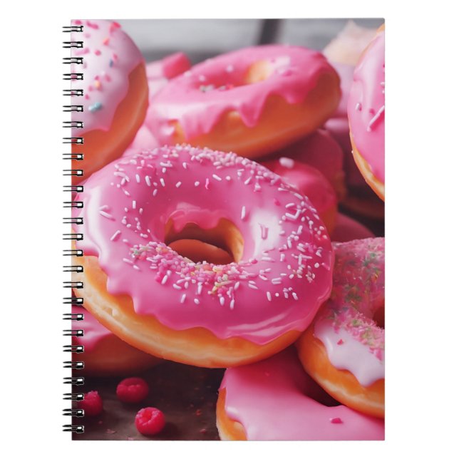 Pink Strawberry Donuts Notebook (Front)